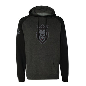 Lion Black/Char Raglan Hooded Sweatshirt