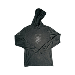 Lion Charcoal Long Sleeve Hooded T-Shirt